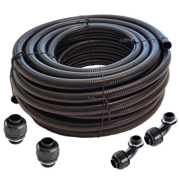 Hydromaxx 2 in. x 50 ft Black UL Listed NonMetallic Flexible Liquid Tight Electrical Conduit